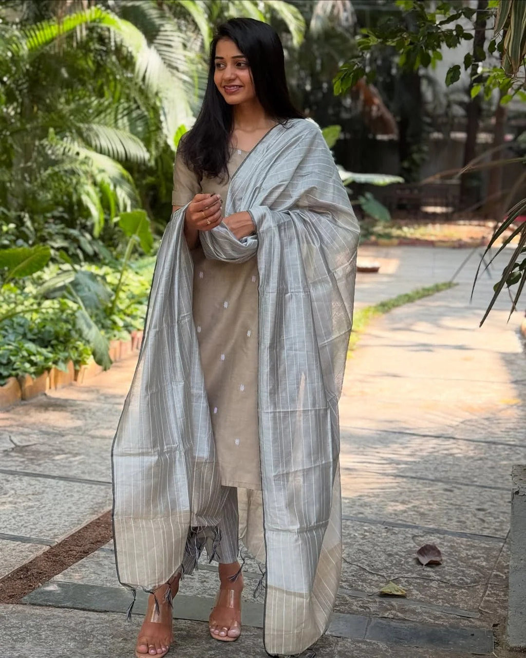 Silk Kurti With Beautiful Neckline Suit Set