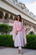Blush Stripes Pure Viscose Suit Set