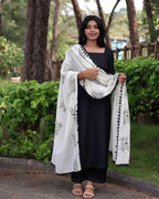 Soft Cotton Kota Doria Suit With Lining And Embroidered Dupatta