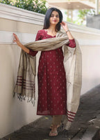 Maron Oxide Magic Salwar Suit