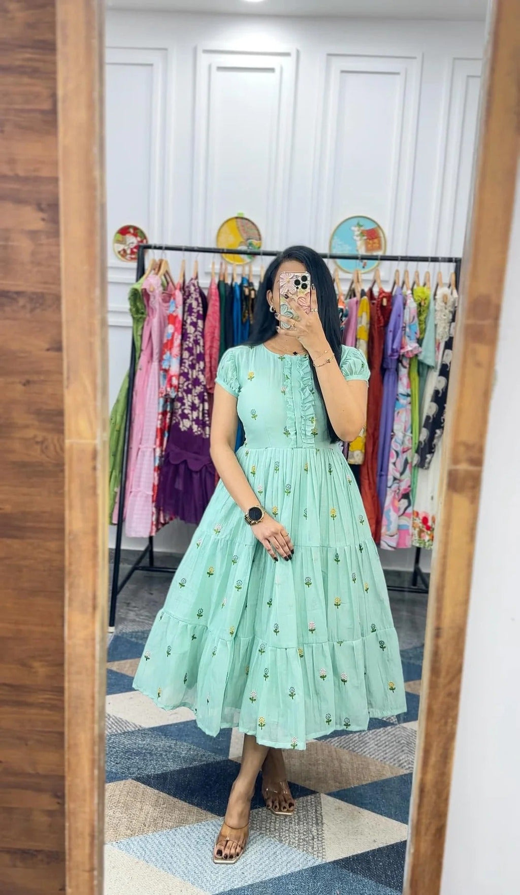 Phool (Mul Chanderi-Sea Green)