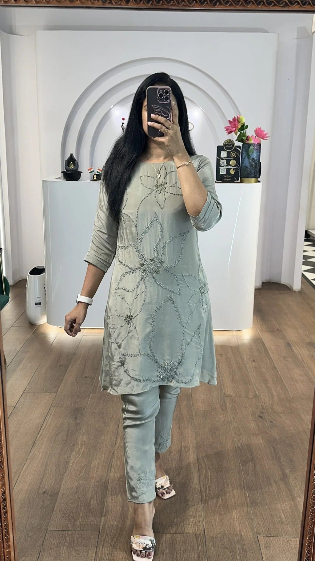 Gray KnotWork Co-Ord Set