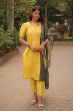 Sunray Grace Kurti Set €“ Mustard Cotton Charm