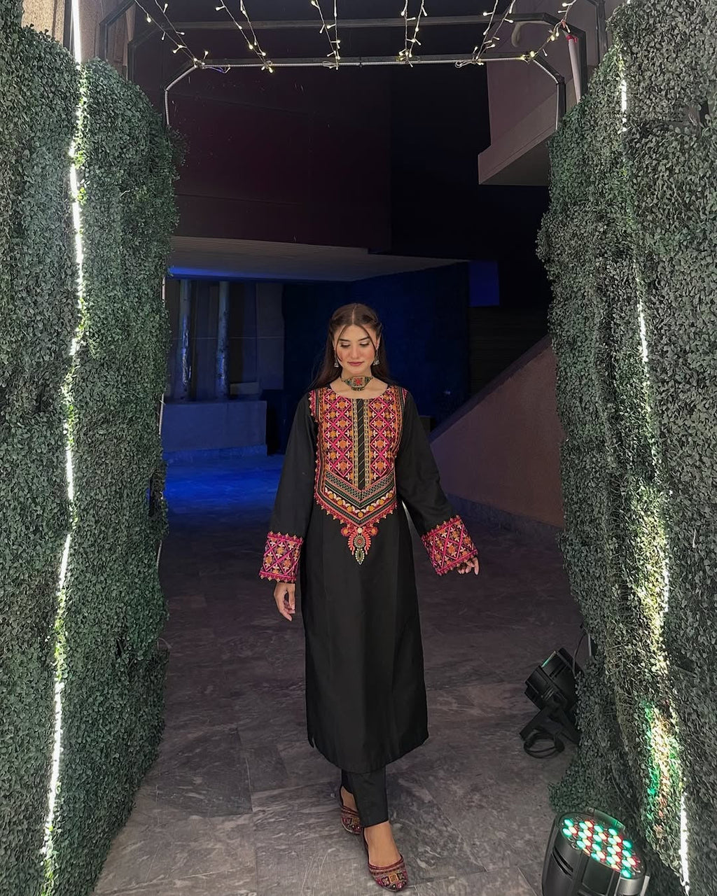 Black Cambric Embroidered 2PC