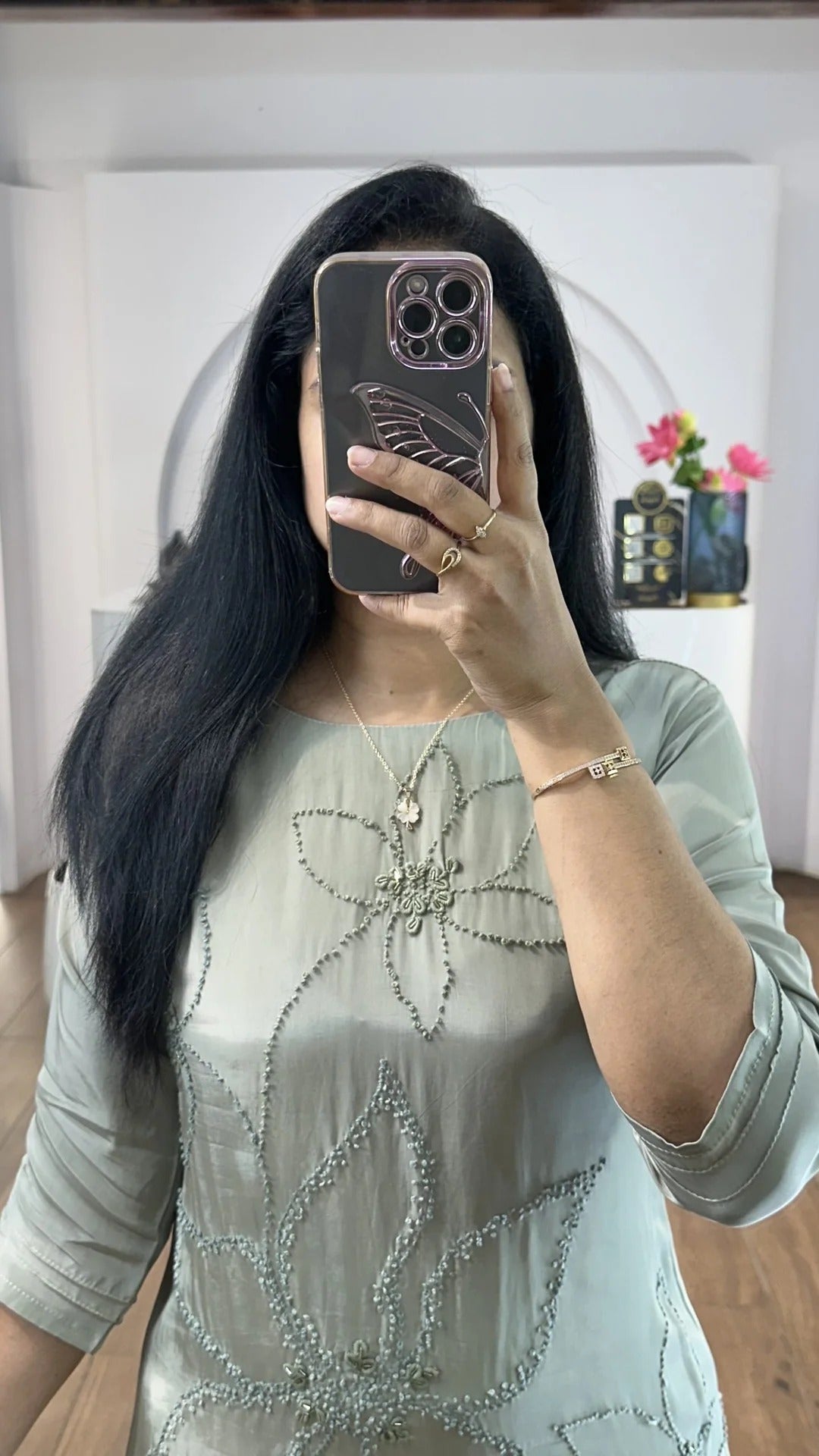 Gray KnotWork Co-Ord Set