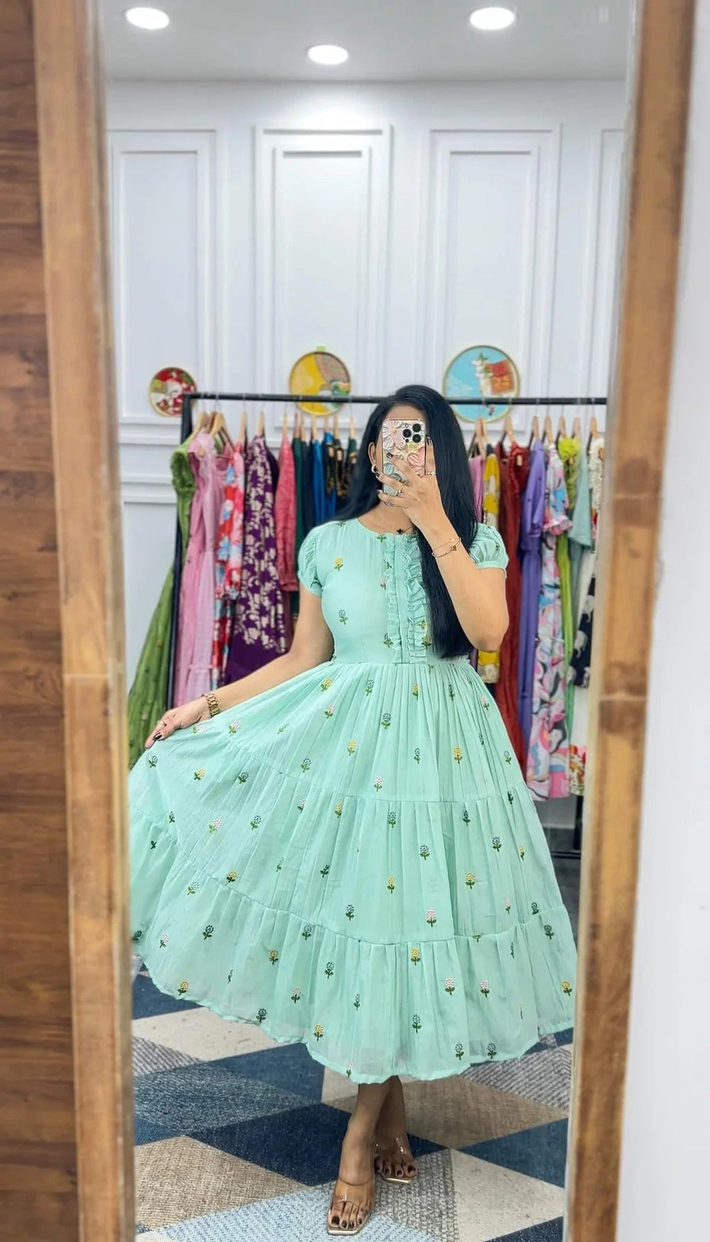 Phool (Mul Chanderi-Sea Green)