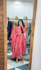 Floral Fantasy Anarkali Pink