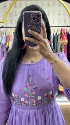 Lavender Mulchanderi Handworked Frock