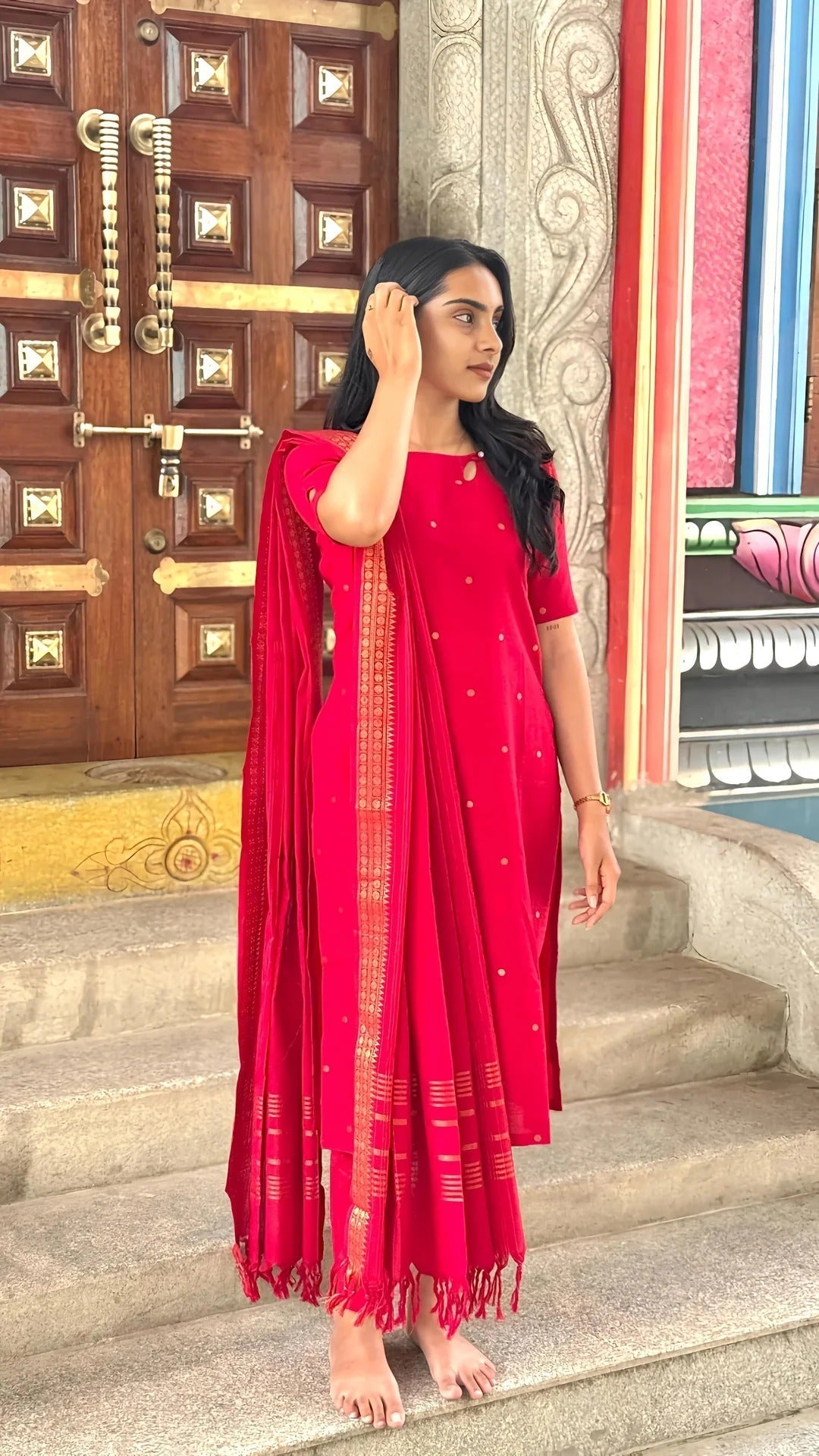 PURE COTTON SUIT SET WITH LINING