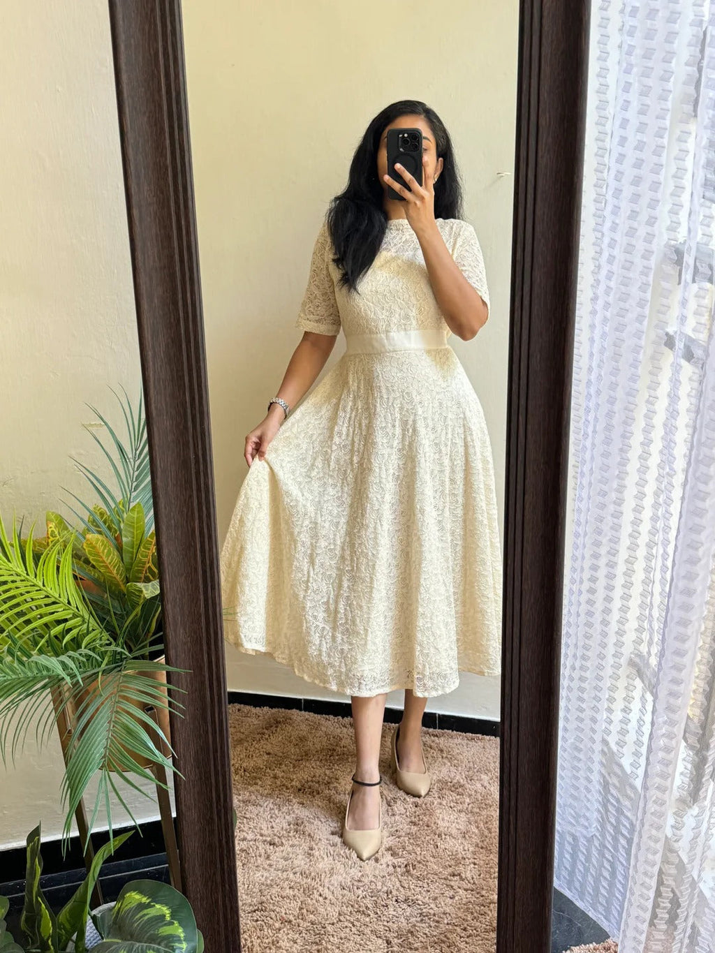 Beautiful Pure Potton Lace Western Dress