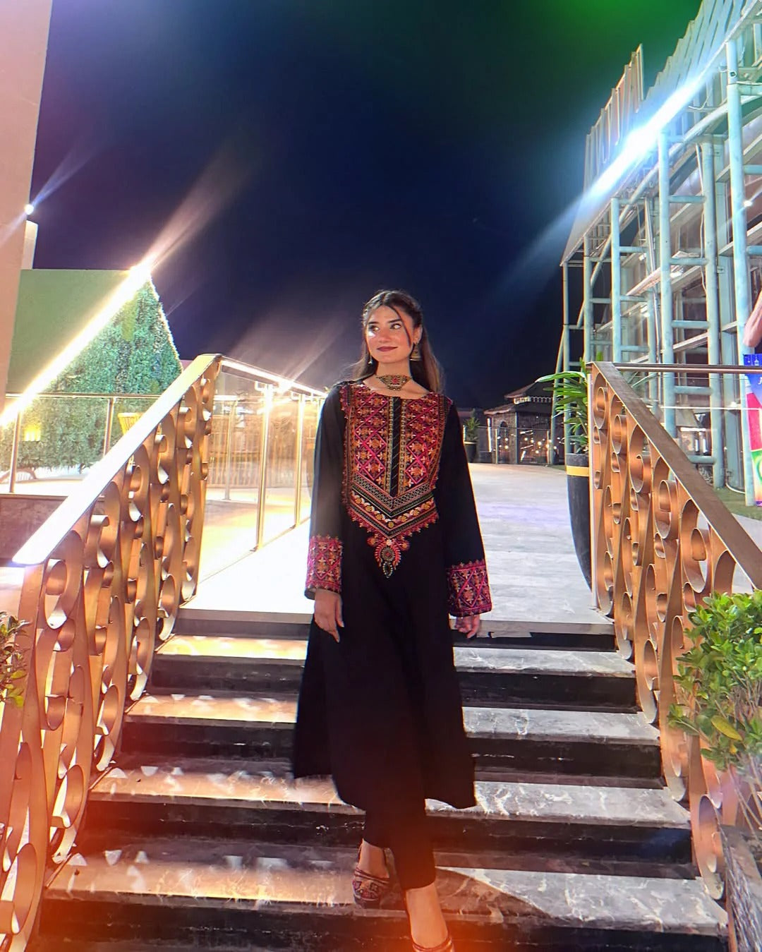 Black Cambric Embroidered 2PC