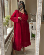 Pure Chiffon Embroidered Suit