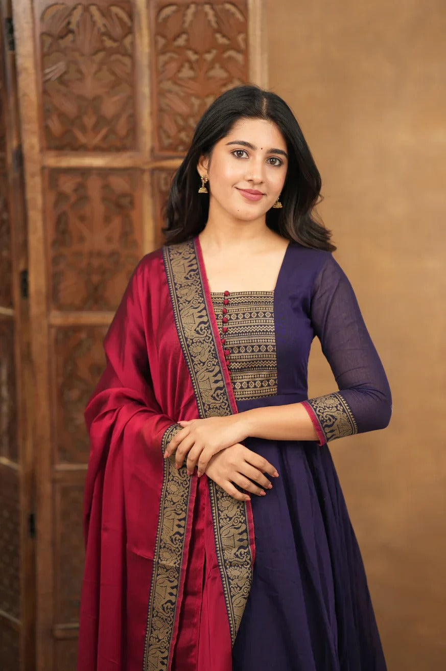 Pure Cotton Temple Anarkali