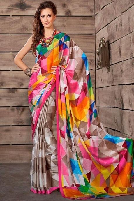 Designer Multicolor Digital Printed Saree collection for woven