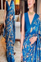 Firozi Color Digital Satin Printed Saree SY 5149