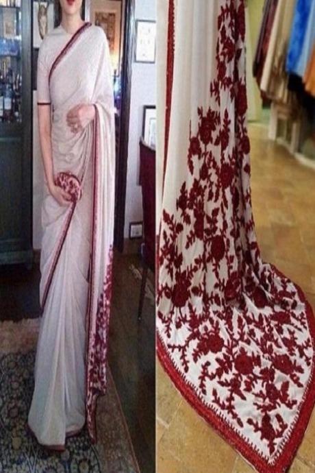 White Color Party Wear Bollywood Style Saree SY 5300