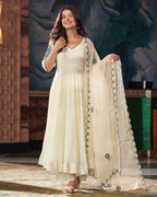 White Color Beautiful Designer Party Wear Gown