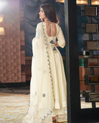 White Color Beautiful Designer Party Wear Gown