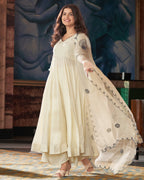 White Color Beautiful Designer Party Wear Gown