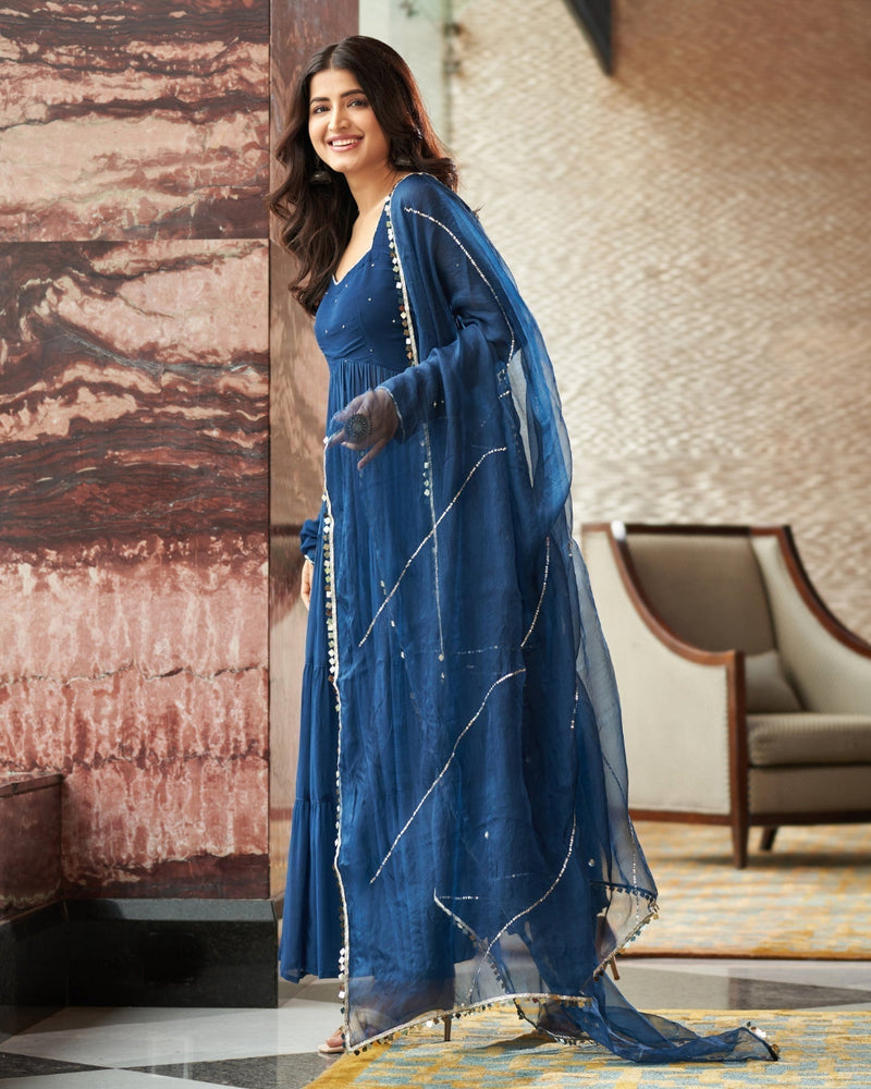 sky blue Color Designer Online Gown Designs