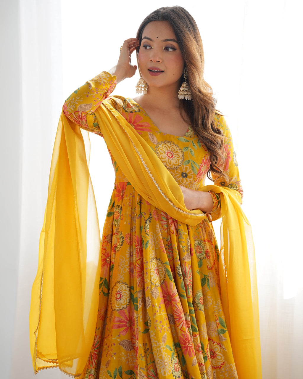 Beautiful Yellow Color Sarara Suits Dress For Girls