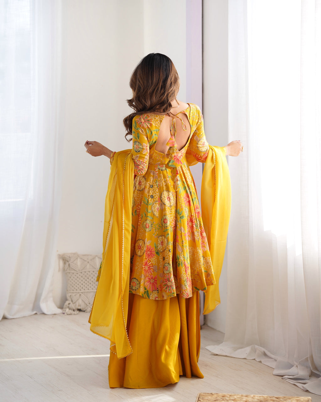 Beautiful Yellow Color Sarara Suits Dress For Girls