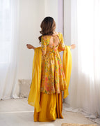 Beautiful Yellow Color Sarara Suits Dress For Girls