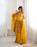 Beautiful Yellow Color Sarara Suits Dress For Girls