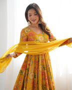 Beautiful Yellow Color Sarara Suits Dress For Girls