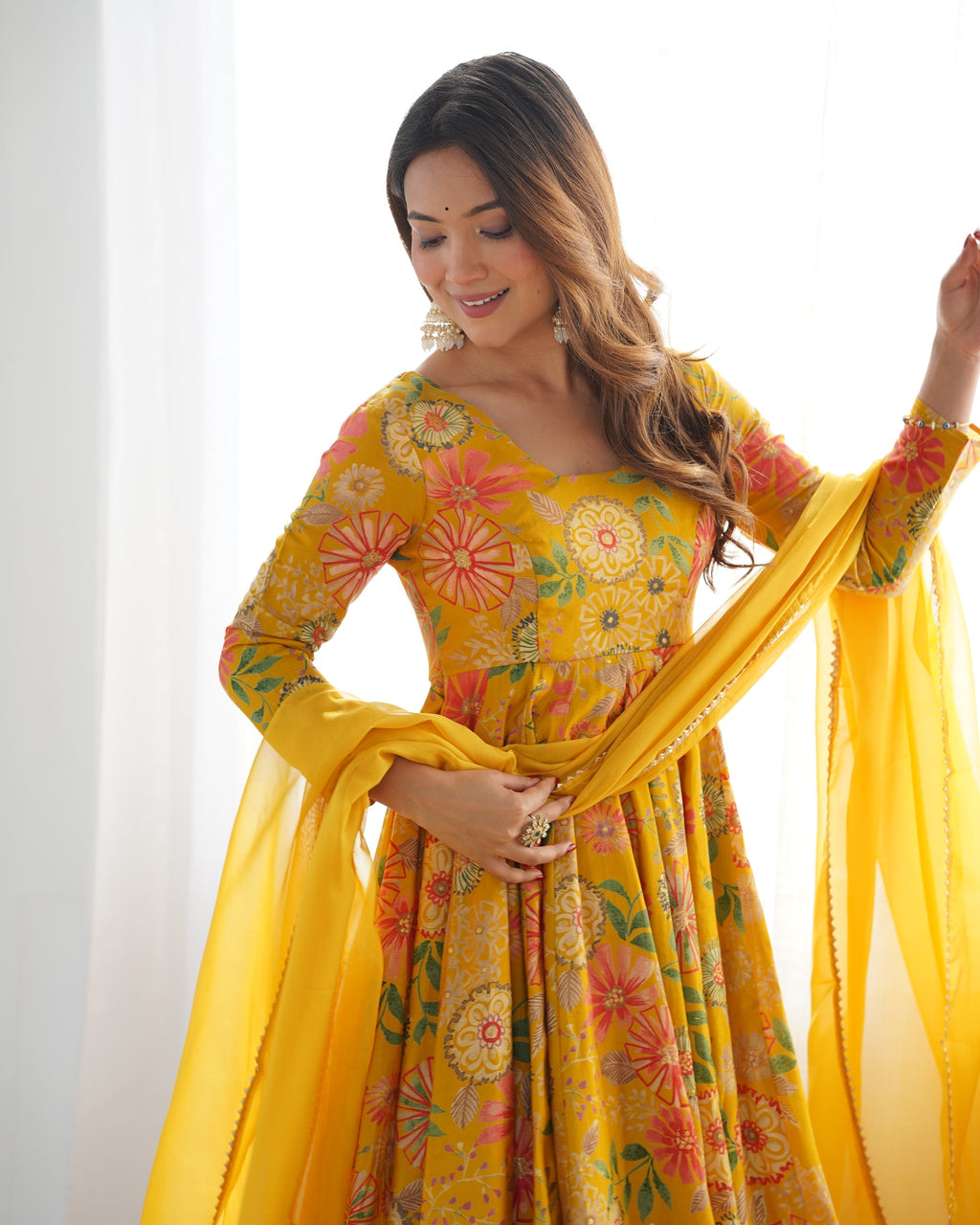 Beautiful Yellow Color Sarara Suits Dress For Girls