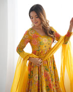 Beautiful Yellow Color Sarara Suits Dress For Girls