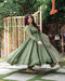 Alluring Light Pista Color Heavy Work Designer Gown