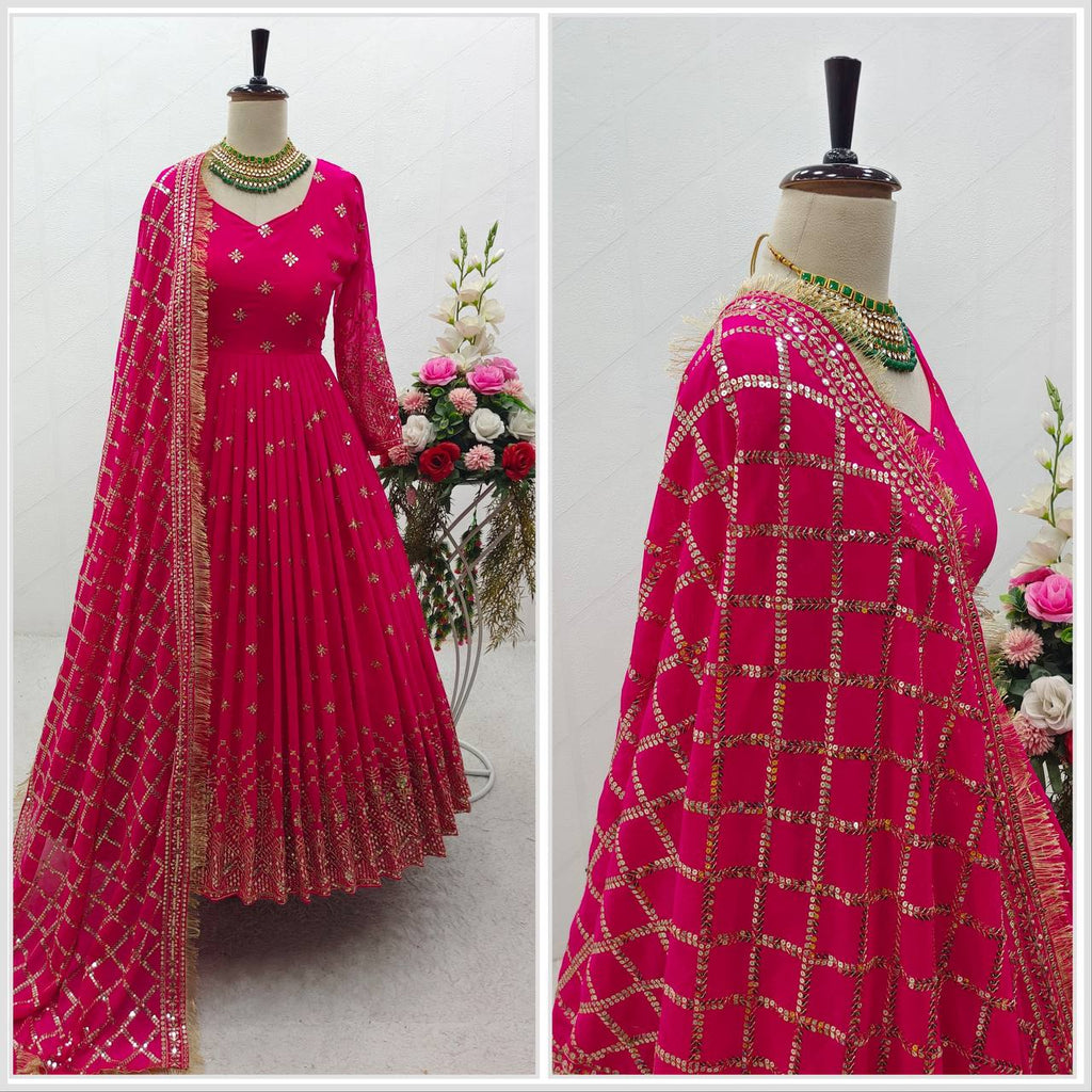 Multi Silk Hand Work Latest Designer Online Gown