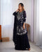 Alluring Blue Color Chikankari Anarkali Party Wear Dress