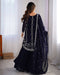 Alluring Blue Color Chikankari Anarkali Party Wear Dress