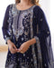 Alluring Blue Color Chikankari Anarkali Party Wear Dress