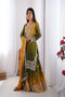 Multi Color Embroidery Work Georgette Kurti N Plazoo