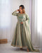 Appealing Green Color Embroidery Work Suits Set