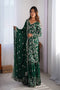 Green Colored Party Wear Heavy Embroidery Salwar Suits