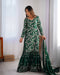 Green Color Regular Wear Pure Georgette Heavy Embroidery Dress