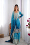 Multi Color Pure Georgette Silk Kurti Plazzo