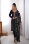 Black Occasional Wear Pure Jacquard Silk Salwar Suits