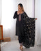 Black Occasional Wear Pure Jacquard Silk Salwar Suits