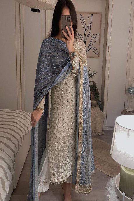 Cream Color Occasional Wear Salwar Suits Design