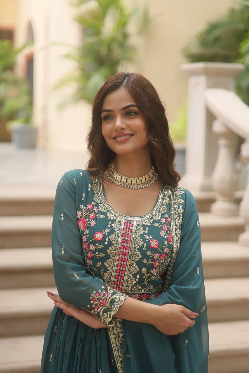 Majenta Color Anarkali Gown Low Rate Designs