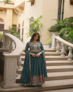 Majenta Color Anarkali Gown Low Rate Designs