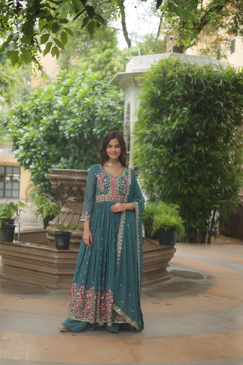 Majenta Color Anarkali Gown Low Rate Designs