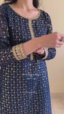 Actress Blue Color Designer Salwar Sarara Designs