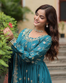 sky blue color Designer Straight Lowest Price Online Gown