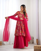 pink color Pure Designer Attractive Shining Gown Dress